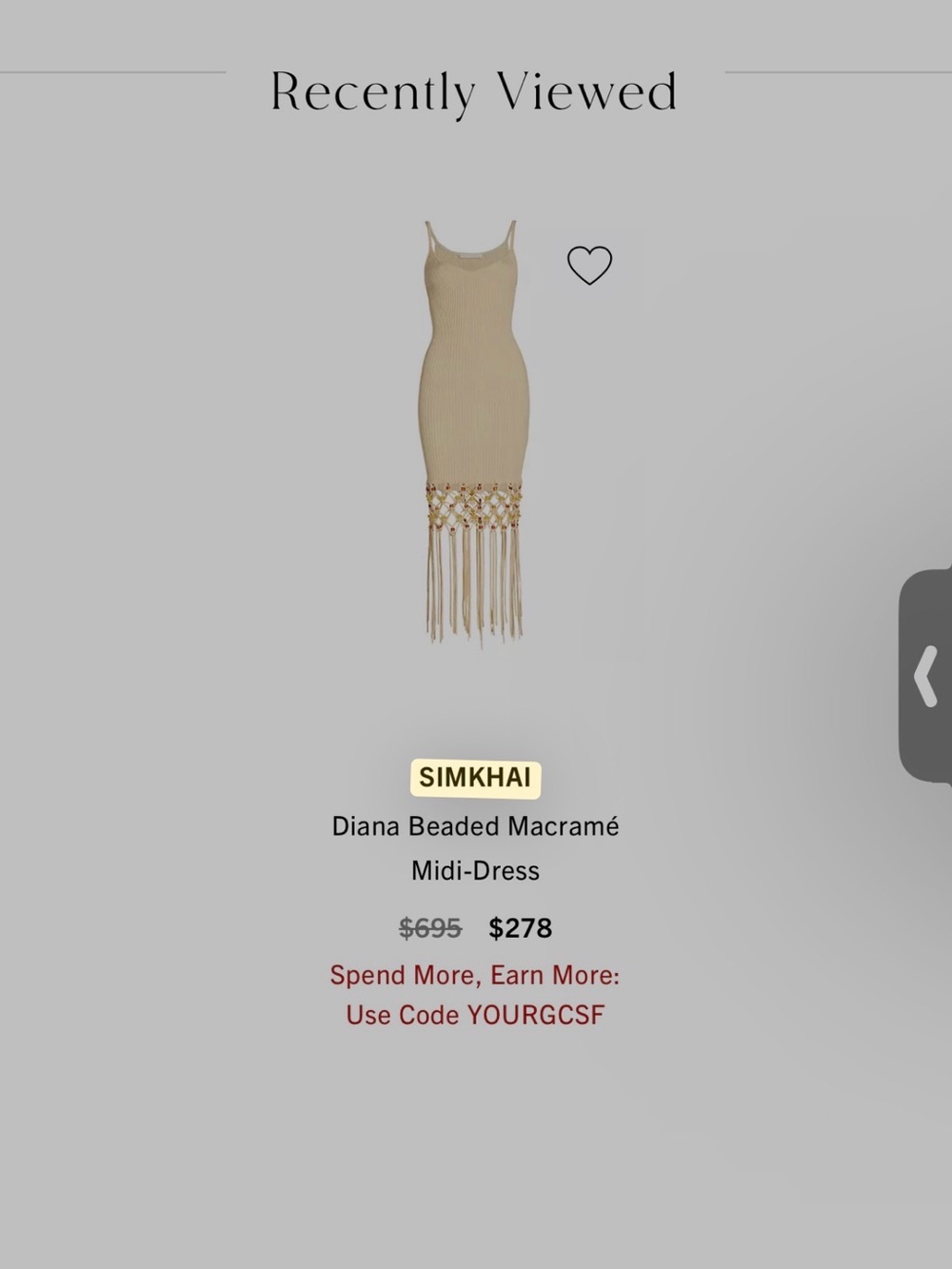 Simkhai Diana Beaded Macramé Midi Dress in Beige